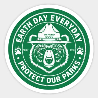 Earth Day Everyday Protect Our Parks Bear Vintage Sticker